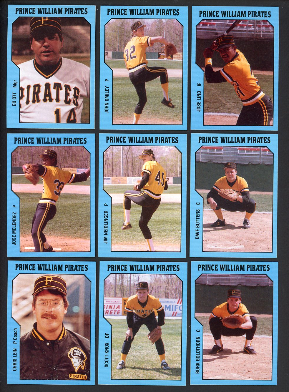 1985 TCMA Prince William Pirates Complete Set John Smiley 543644