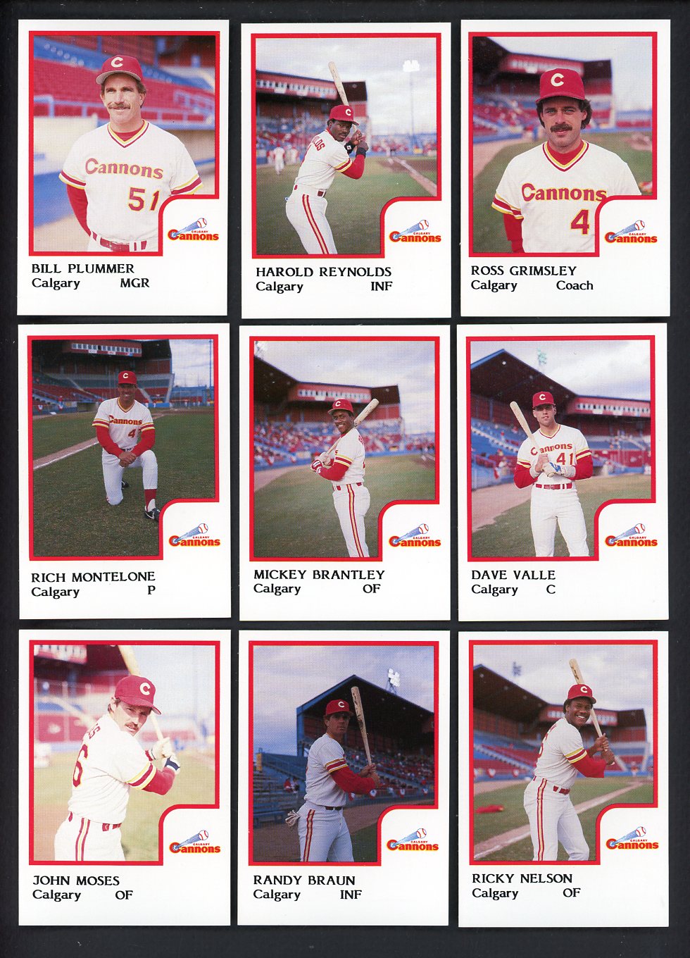 1986 Pro Card Calgary Cannons Complete Set Harold Reynolds 543670