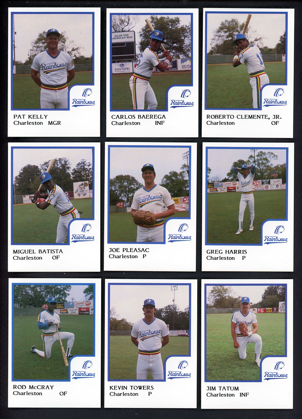 1986 Pro Card Charleston Rainbows Complete Set Roberto Clemente Jr 543671