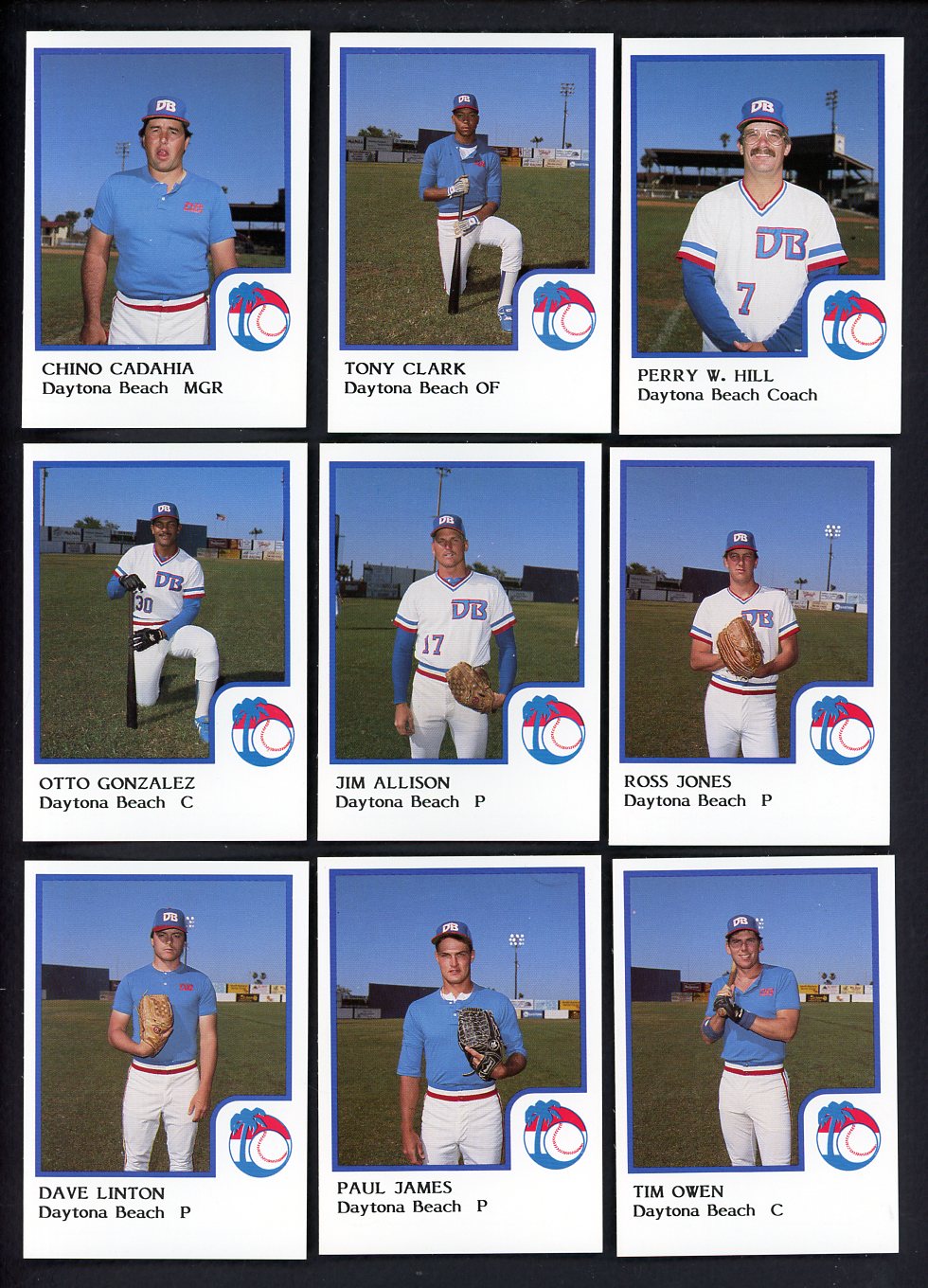 1986 Pro Card Daytona Beach Islanders Complete Set Tony Clark 543676