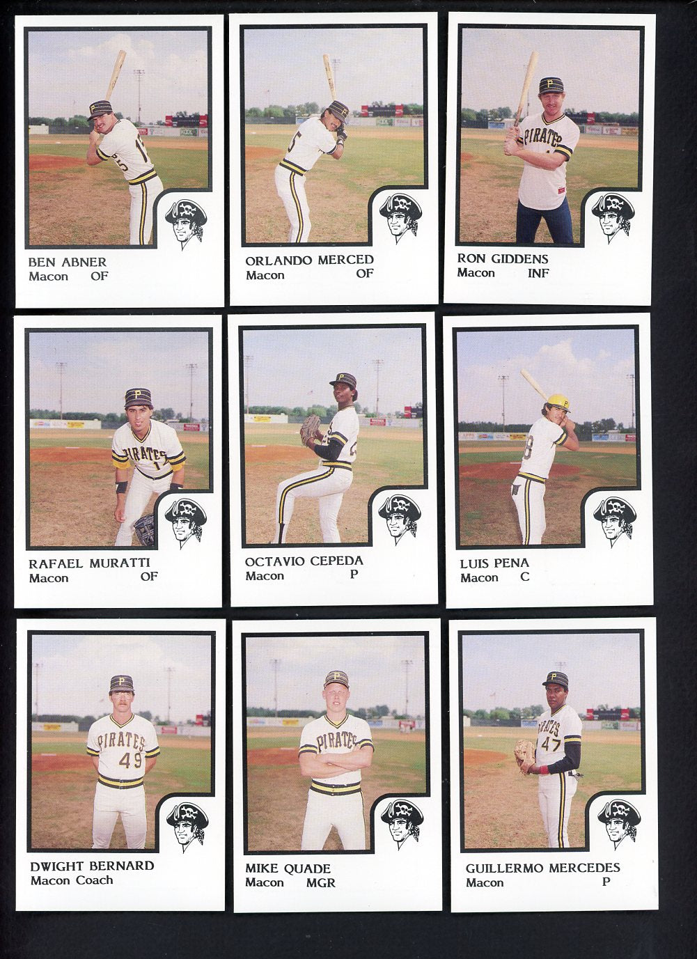 1986 Pro Card Macon Pirates Complete Set Orlando Merced 543700