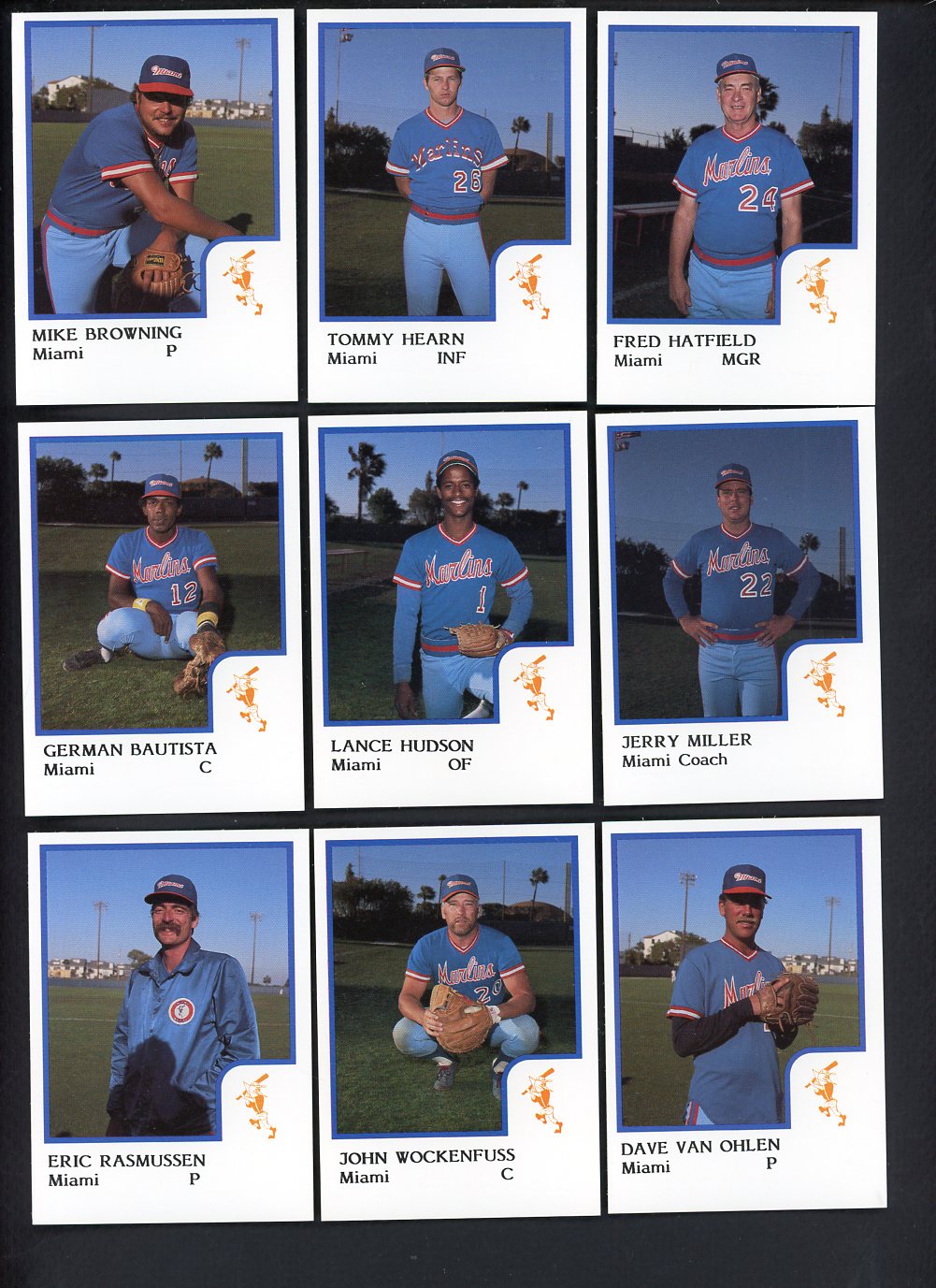 1986 Pro Card Miami Marlins Complete Set Fred Hatfield 543704