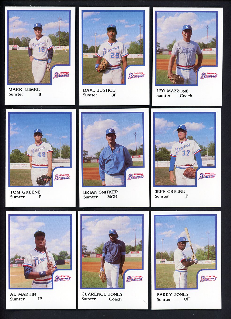 1986 Pro Card Sumter Braves Complete Set David Justice 543734