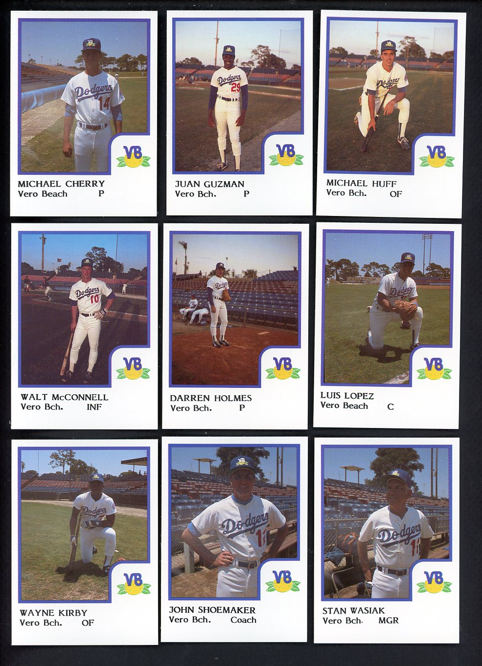 1986 Pro Card Vero Beach Dodgers Complete Set Juan Guzman 543745
