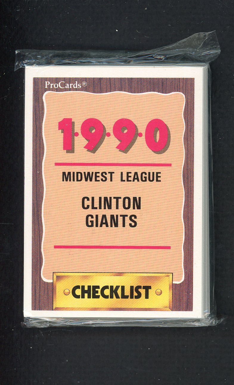 1990 Pro Card Clinton Giants Complete Set Clay Bellinger 543790