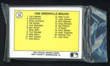 1990 Best Greenville Braves Complete Set Turk Wendell 543806