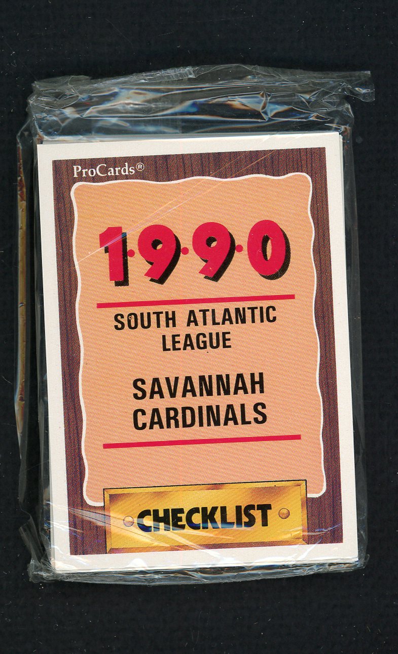 1990 Pro Card Savannah Cardinals Complete Set Paul Coleman 543861