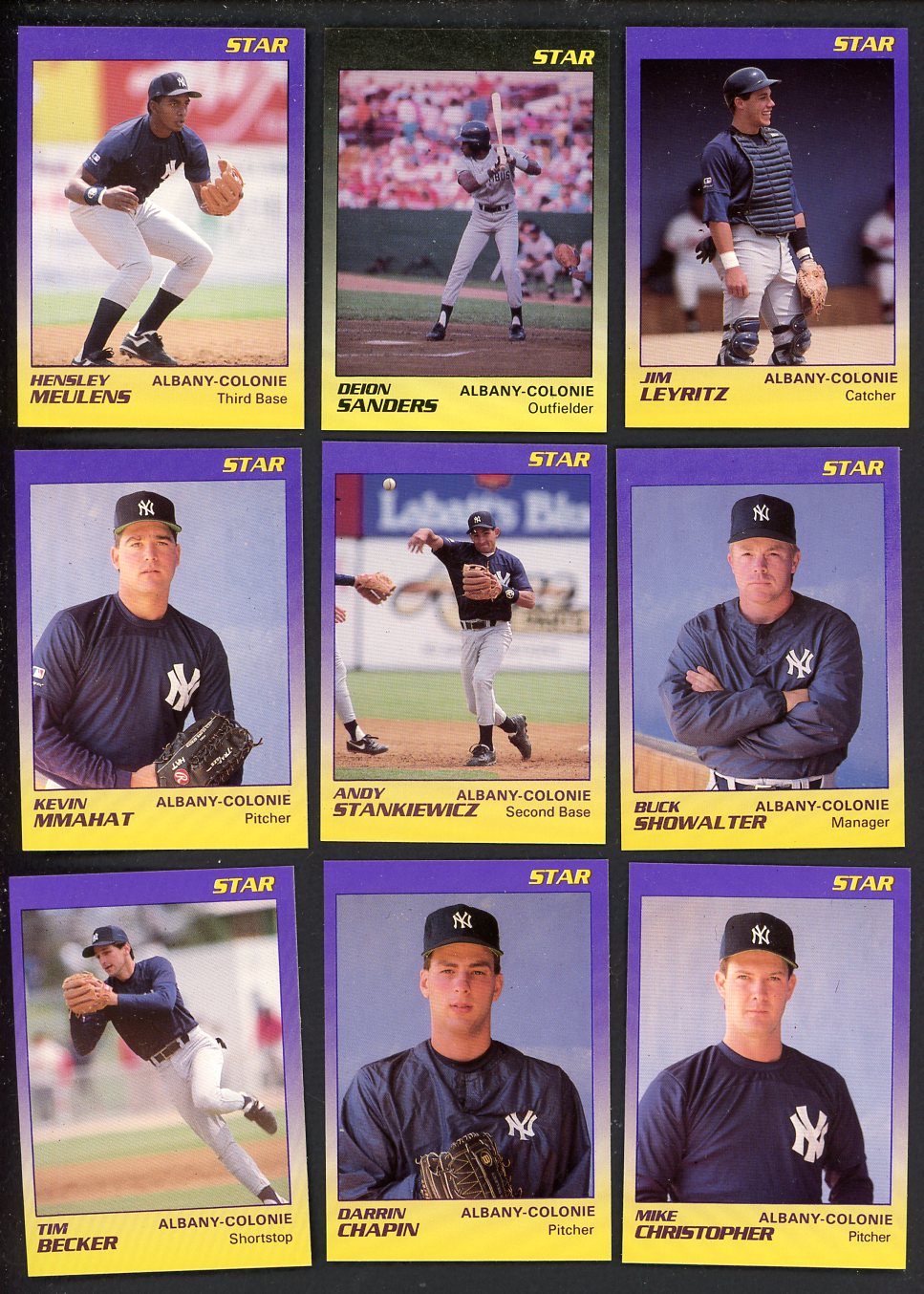 1989 Star Albany Colonie Yankees Complete Set Deion Sanders 544019