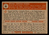 1952 Topps Baseball #040 Irv Noren Senators VG-EX Red 544129