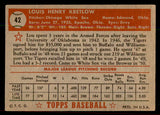 1952 Topps Baseball #042 Lou Kretlow White Sox VG-EX Red 544131