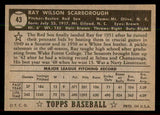 1952 Topps Baseball #043 Ray Scarborough Red Sox EX-MT Black 544132