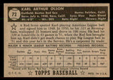 1952 Topps Baseball #072 Karl Olson Red Sox EX-MT Black 544152