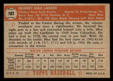 1952 Topps Baseball #101 Max Lanier Giants EX+/EX-MT 544176