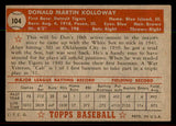 1952 Topps Baseball #104 Don Kolloway Tigers EX-MT 544179