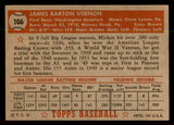 1952 Topps Baseball #106 Mickey Vernon Senators EX+/EX-MT 544181