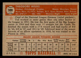 1952 Topps Baseball #109 Ted Wilks Pirates EX+/EX-MT 544184