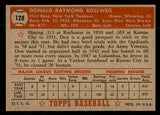 1952 Topps Baseball #128 Don Bollweg Yankees EX-MT 544203