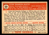 1952 Topps Baseball #132 Clyde Kluttz Senators VG-EX 544207