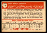 1952 Topps Baseball #136 Johnny Schmitz Dodgers EX-MT 544211