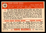 1952 Topps Baseball #143 Les Moss Browns EX-MT 544218