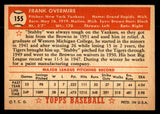 1952 Topps Baseball #155 Frank Overmire Yankees EX+/EX-MT 544230