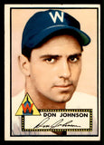 1952 Topps Baseball #190 Don Johnson Senators VG-EX 544264
