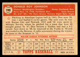 1952 Topps Baseball #190 Don Johnson Senators VG-EX 544264