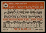 1952 Topps Baseball #193 Harry Simpson Indians EX-MT 544266