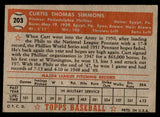 1952 Topps Baseball #203 Curt Simmons Phillies EX+/EX-MT 544275