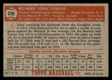 1952 Topps Baseball #210 Dick Fowler A's EX-MT 544282