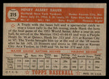 1952 Topps Baseball #215 Hank Bauer Yankees EX-MT 544287