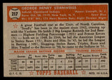 1952 Topps Baseball #217 Snuffy Stirnweiss Indians EX-MT 544288
