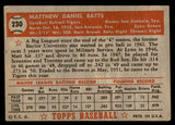 1952 Topps Baseball #230 Matt Batts Tigers VG-EX 544300