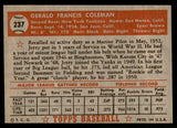 1952 Topps Baseball #237 Jerry Coleman Yankees EX 544307