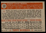 1952 Topps Baseball #239 Rocky Bridges Dodgers EX-MT 544309