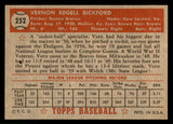 1952 Topps Baseball #252 Vern Bickford Braves EX-MT 544322
