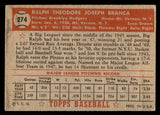 1952 Topps Baseball #274 Ralph Branca Dodgers VG-EX 544340