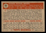 1952 Topps Baseball #281 Tommy Brown Phillies EX 544346