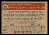 1952 Topps Baseball #285 Cliff Fannin Browns EX-MT 544350
