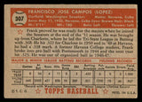 1952 Topps Baseball #307 Frank Campos Senators VG-EX 544372