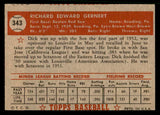 1952 Topps Baseball #343 Dick Gernert Red Sox EX 544385