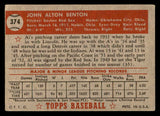 1952 Topps Baseball #374 Al Benton Red Sox VG-EX 544391