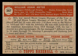 1952 Topps Baseball #387 Billy Meyer Pirates EX 544396