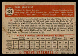 1952 Topps Baseball #402 Earl Harrist Browns VG-EX 544401
