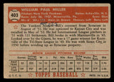 1952 Topps Baseball #403 Bill Miller Yankees GD-VG 544402