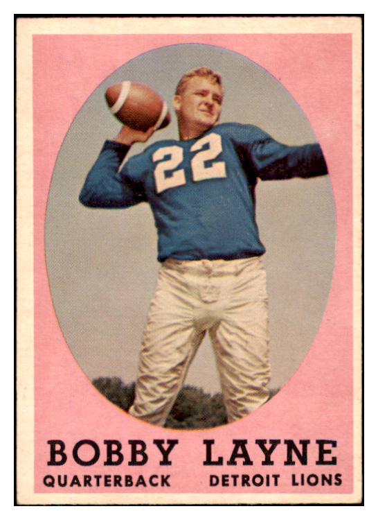 1958 Topps Football #002 Bobby Layne Lions NR-MT 420260