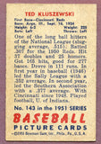 1951 Bowman Baseball #143 Ted Kluszewski Reds VG-EX/EX 423313