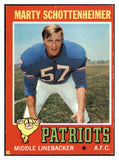 1971 Topps Football #003 Marty Schottenheimer Patriots VG-EX 423482