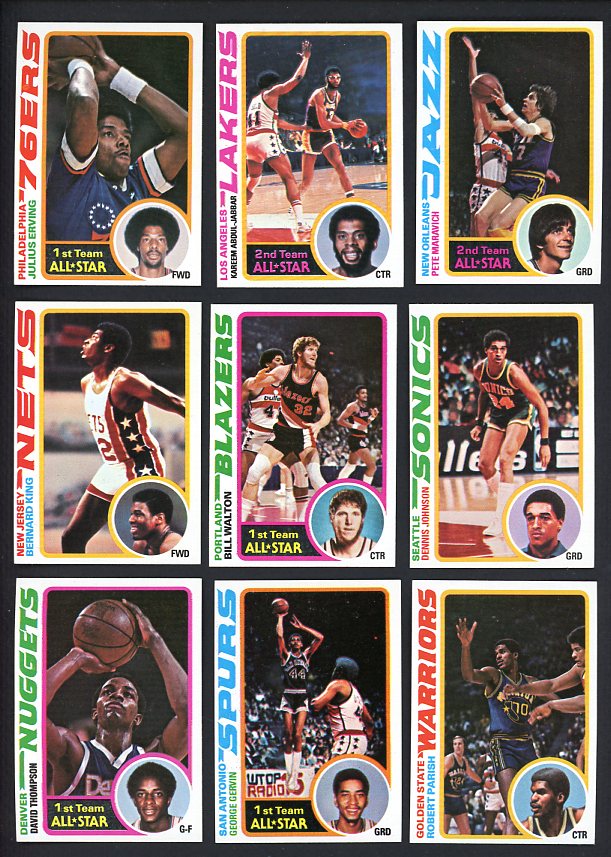 1978 Topps Complete Set NR-MT Jabbar Erving Maravich Walton 431083