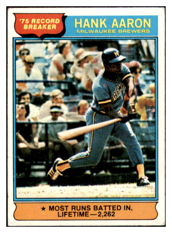 1976 Topps Baseball #001 Hank Aaron RB Brewers VG-EX 434840